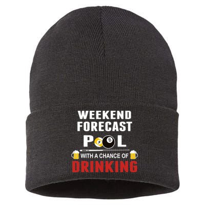 Father's Day POOL WITH A CHANCE OF A DRINKING BILLIARDS POOL Gift For Dad Sustainable Knit Beanie