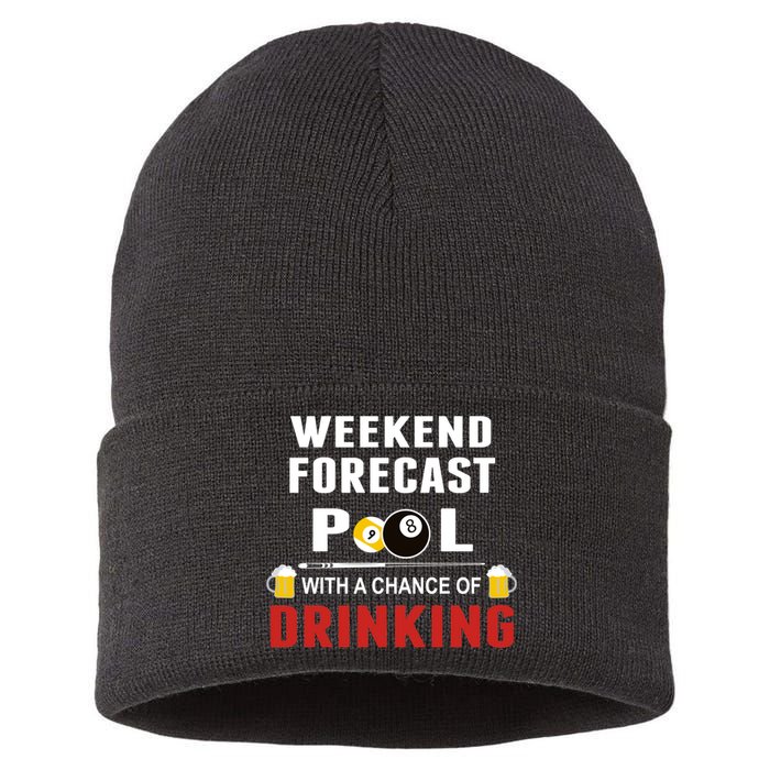 Father's Day POOL WITH A CHANCE OF A DRINKING BILLIARDS POOL Gift For Dad Sustainable Knit Beanie