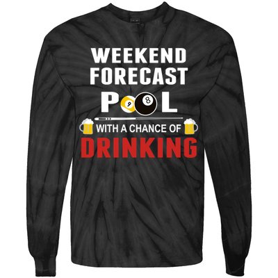 Father's Day POOL WITH A CHANCE OF A DRINKING BILLIARDS POOL Gift For Dad Tie-Dye Long Sleeve Shirt