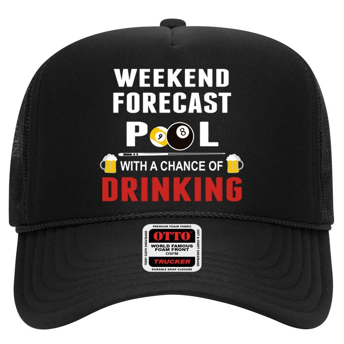 Father's Day POOL WITH A CHANCE OF A DRINKING BILLIARDS POOL Gift For Dad Trucker Hat