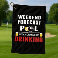 Father's Day POOL WITH A CHANCE OF A DRINKING BILLIARDS POOL Gift For Dad Golf Towel