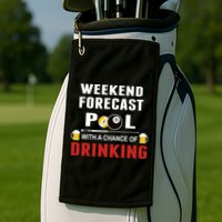 Father's Day POOL WITH A CHANCE OF A DRINKING BILLIARDS POOL Gift For Dad Golf Towel