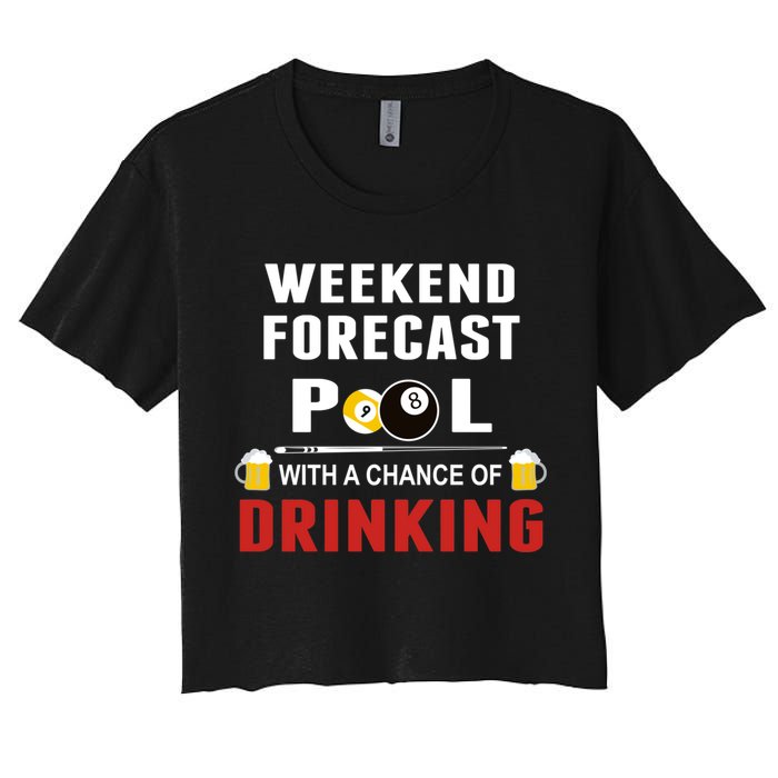 Father's Day POOL WITH A CHANCE OF A DRINKING BILLIARDS POOL Gift For Dad Crop Top
