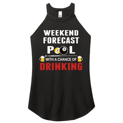 Father's Day POOL WITH A CHANCE OF A DRINKING BILLIARDS POOL Gift For Dad Women's Perfect Tri Rocker Tank
