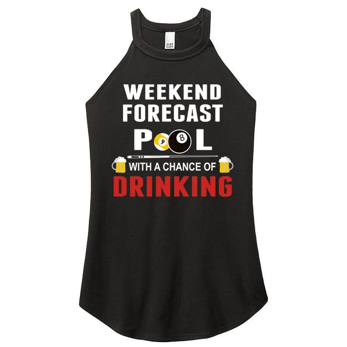 Father's Day POOL WITH A CHANCE OF A DRINKING BILLIARDS POOL Gift For Dad Women's Perfect Tri Rocker Tank
