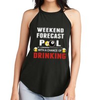 Father's Day POOL WITH A CHANCE OF A DRINKING BILLIARDS POOL Gift For Dad Women's Perfect Tri Rocker Tank