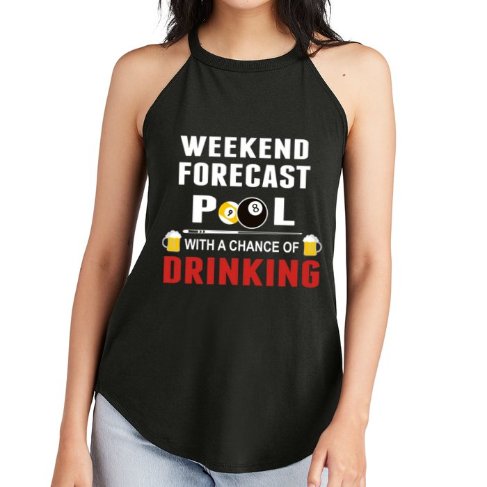 Father's Day POOL WITH A CHANCE OF A DRINKING BILLIARDS POOL Gift For Dad Women's Perfect Tri Rocker Tank