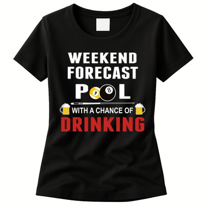 Father's Day POOL WITH A CHANCE OF A DRINKING BILLIARDS POOL Gift For Dad Womens T-Shirt
