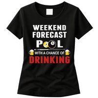 Father's Day POOL WITH A CHANCE OF A DRINKING BILLIARDS POOL Gift For Dad Womens T-Shirt