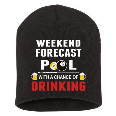 Father's Day POOL WITH A CHANCE OF A DRINKING BILLIARDS POOL Gift For Dad Short Acrylic Beanie