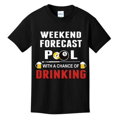 Father's Day POOL WITH A CHANCE OF A DRINKING BILLIARDS POOL Gift For Dad Kids T-Shirt