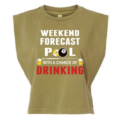 Father's Day POOL WITH A CHANCE OF A DRINKING BILLIARDS POOL Gift For Dad Garment-Dyed Women's Muscle Tee