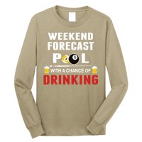 Father's Day POOL WITH A CHANCE OF A DRINKING BILLIARDS POOL Gift For Dad Long Sleeve Shirt