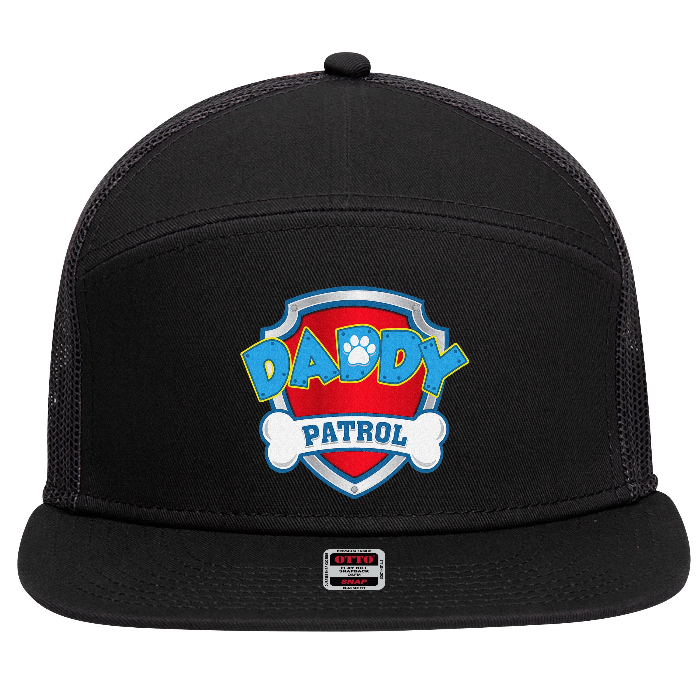 Funny Daddy Patrol Dog Mom, Dad For Women Love 7 Panel Mesh Trucker Snapback Hat