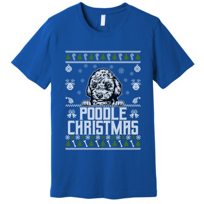 Funny Dog Poodle Ugly Xmas Design Christmas Dogs Gift Premium T-Shirt