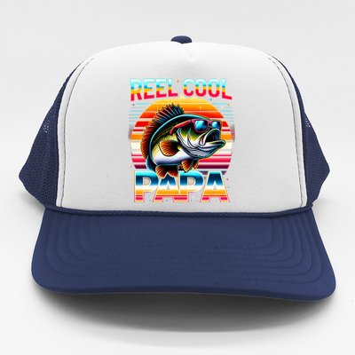 Fishing Dad Papa Reel Cool Papa Fisher FatherS Day Gift Gift Trucker Hat