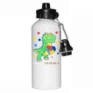 Funny Dinosaur Puzzle Piece Autism Awareness Gift Aluminum Water Bottle