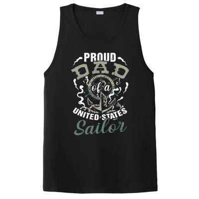 Fathers Day Proud Dad Of A United States Anchor Sailor Gift PosiCharge Competitor Tank