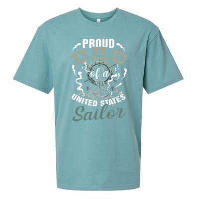 Fathers Day Proud Dad Of A United States Anchor Sailor Gift Sueded Cloud Jersey T-Shirt