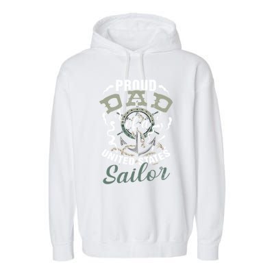 Fathers Day Proud Dad Of A United States Anchor Sailor Gift Garment-Dyed Fleece Hoodie