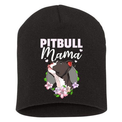 Funny Dog Pitbull Pittie Pitbull Mama Short Acrylic Beanie