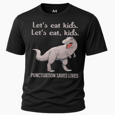 Funny Dinosaur Punctuation Saves Lives Performance Shirt