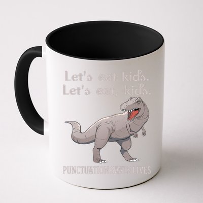 Funny Dinosaur Punctuation Saves Lives Mug