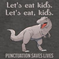 Funny Dinosaur Punctuation Saves Lives Vector Backpack