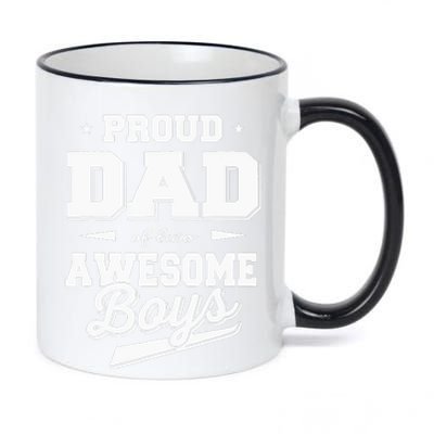 Father's Day Proud Dad of 2 Two Awesome Boy Father Dad 11oz Black Color Changing Mug