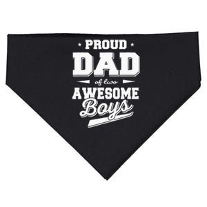 Father's Day Proud Dad of 2 Two Awesome Boy Father Dad USA-Made Doggie Bandana