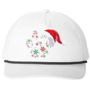 Funny Dog Paw Santa Hat Christmas Puppy Dog Lover Gift Snapback Five-Panel Rope Hat