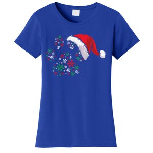 Funny Dog Paw Santa Hat Christmas Puppy Dog Lover Gift Women's T-Shirt