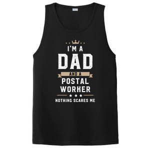 Funny Dad Postal Worker Fathers Day Gift PosiCharge Competitor Tank