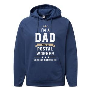 Funny Dad Postal Worker Fathers Day Gift Performance Fleece Hoodie