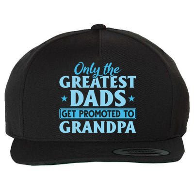 Funny Dad Promoted To Grandpa Best Dads Promoted To Grandpa Meaningful Gift Wool Snapback Cap