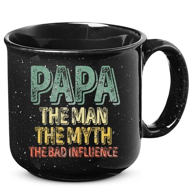 Father's Day Papa The Man The Myth The Bad Influence 15oz Campfire Ceramic Mug