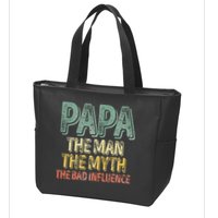 Father's Day Papa The Man The Myth The Bad Influence Zip Tote Bag
