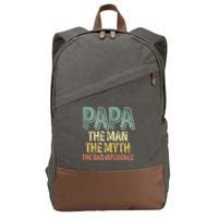 Father's Day Papa The Man The Myth The Bad Influence Cotton Canvas Backpack