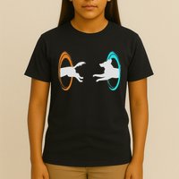 Funny Dimensional Portal Dog Nerd Geek  T-Shirt