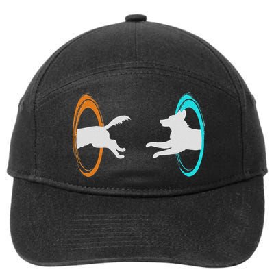 Funny Dimensional Portal Dog Nerd Geek  7-Panel Snapback Hat