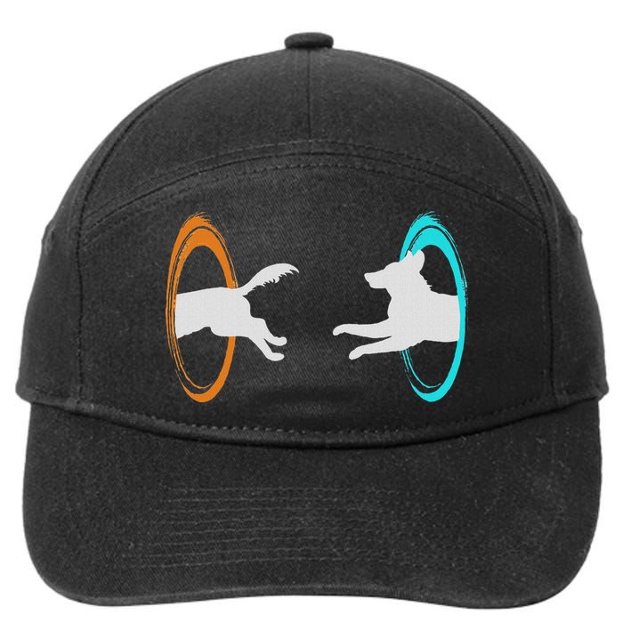 Funny Dimensional Portal Dog Nerd Geek  7-Panel Snapback Hat