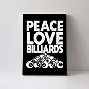 Father's Day Peace Love Billiards Pool Player Gift For Dad Canvas