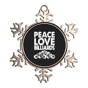 Father's Day Peace Love Billiards Pool Player Gift For Dad Metallic Star Ornament