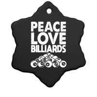 Father's Day Peace Love Billiards Pool Player Gift For Dad Ceramic Star Ornament