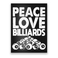 Father's Day Peace Love Billiards Pool Player Gift For Dad Poster