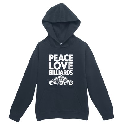 Father's Day Peace Love Billiards Pool Player Gift For Dad Urban Pullover Hoodie