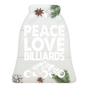 Father's Day Peace Love Billiards Pool Player Gift For Dad Ceramic Bell Ornament