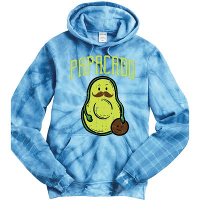 Fathers Day Papacado Papa Avocado Funny Vegan Guacamole Dad Tie Dye Hoodie