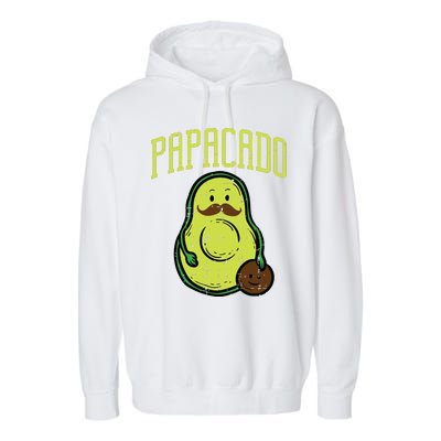 Fathers Day Papacado Papa Avocado Funny Vegan Guacamole Dad Garment-Dyed Fleece Hoodie