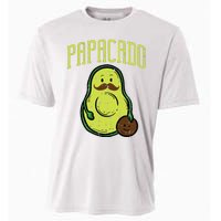 Fathers Day Papacado Papa Avocado Funny Vegan Guacamole Dad Cooling Performance Crew T-Shirt